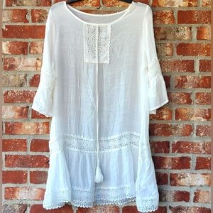 Gauzy Lacy Swim Suit Cover Up